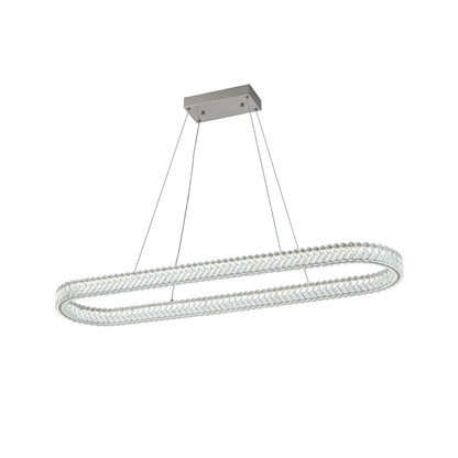 Artcraft Chevron 1Lt LED 47" Pendant, Brushed Nickel/Clear