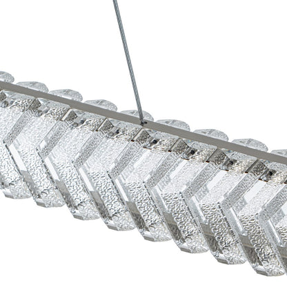 Artcraft Chevron 1Lt LED 47" Pendant, Brushed Nickel/Clear