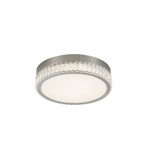 Artcraft Chevron 1Lt LED 16" Flush-Mount, Brushed Nickel/Clear - AC5057BN