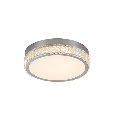 Artcraft Chevron 1Lt LED 16" Flush-Mount, Brushed Nickel/Clear