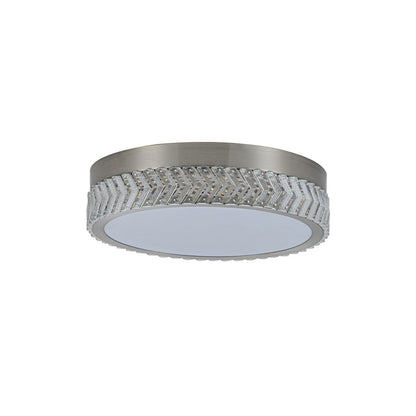 Artcraft Chevron 1Lt LED 16" Flush-Mount, Brushed Nickel/Clear