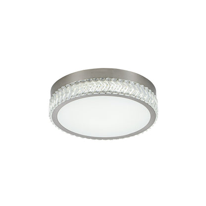 Artcraft Chevron 1Lt LED 16" Flush-Mount, Brushed Nickel/Clear