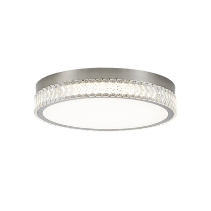 Artcraft Chevron 1Lt LED 20" Flush-Mount, Brushed Nickel/Clear - AC5058BN