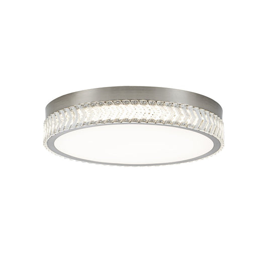 Artcraft Chevron 1Lt LED 20" Flush-Mount, Brushed Nickel/Clear - AC5058BN