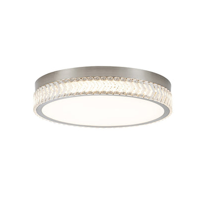 Artcraft Chevron 1Lt LED 20" Flush-Mount, Brushed Nickel/Clear