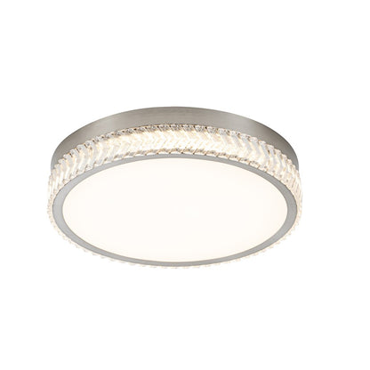 Artcraft Chevron 1Lt LED 20" Flush-Mount, Brushed Nickel/Clear