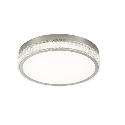 Artcraft Chevron 1Lt LED 20" Flush-Mount, Brushed Nickel/Clear