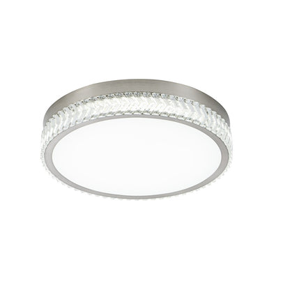Artcraft Chevron 1Lt LED 20" Flush-Mount, Brushed Nickel/Clear