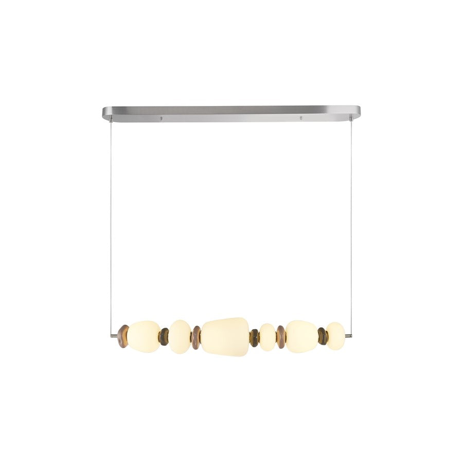 Artcraft Strata 1Lt LED 41" Pendant, Satin Nickel/Acid Opal - AC5070SN