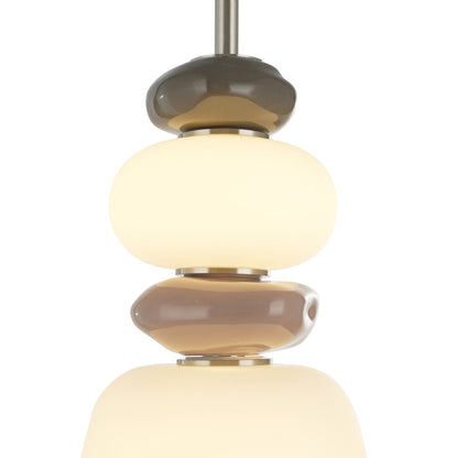 Artcraft Strata 1Lt LED 14" Pendant, Satin Nickel/Acid Opal