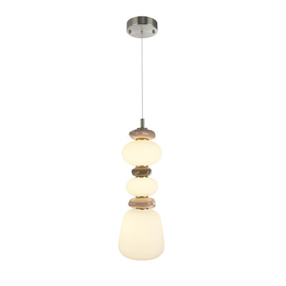 Artcraft Strata 1Lt LED 20" Pendant, Satin Nickel/Acid Opal - AC5072SN