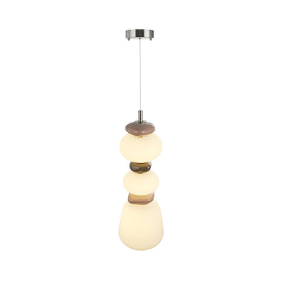 Artcraft Strata 1Lt LED 20" Pendant, Satin Nickel/Acid Opal