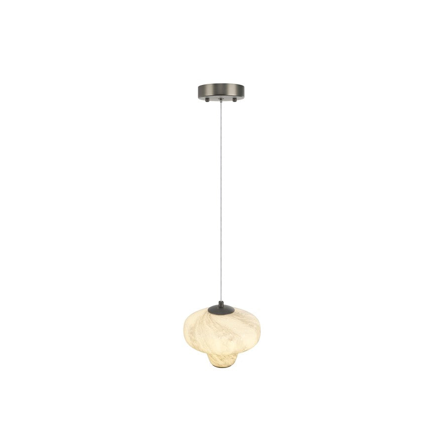 Artcraft Solara 1Lt LED 7" Pendant, Graphite/Cloudy Swirl