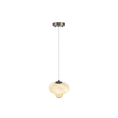 Artcraft Solara 1Lt LED 7" Pendant, Graphite/Cloudy Swirl