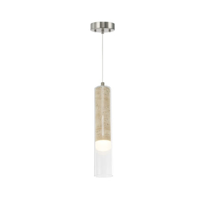 Artcraft Zara 1Lt LED Pendant, Brushed Nickel/Clear - AC5100BN