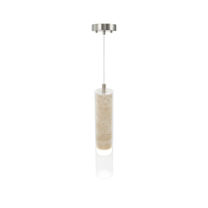 Artcraft Zara 1Lt LED Pendant, Brushed Nickel/Clear