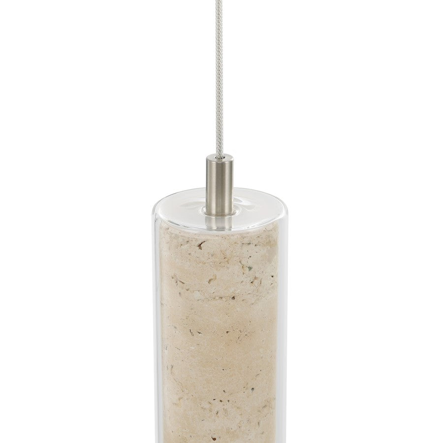 Artcraft Zara 1Lt LED Pendant, Brushed Nickel/Clear