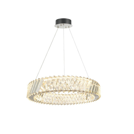 Artcraft Alya 1Lt LED 17" Chandelier, Polished Nickel/Clear - AC5130PN