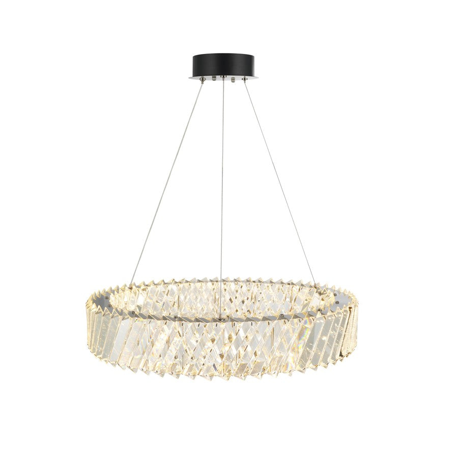 Artcraft Alya 1Lt LED 17" Chandelier, Polished Nickel/Clear