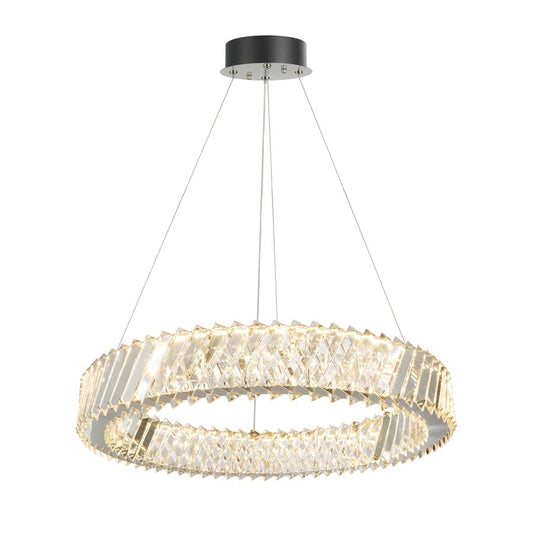 Artcraft Alya 1Lt LED 24" Chandelier, Polished Nickel/Clear - AC5131PN