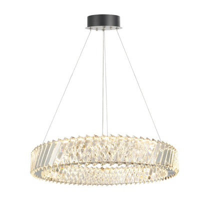Artcraft Alya 1Lt LED 24" Chandelier, Polished Nickel/Clear