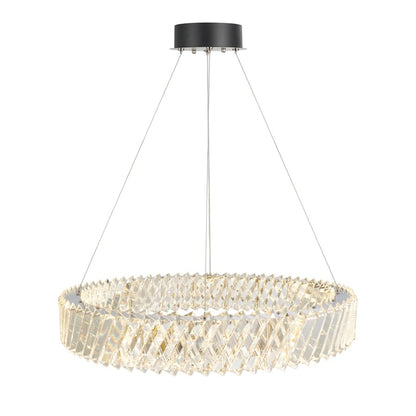 Artcraft Alya 1Lt LED 24" Chandelier, Polished Nickel/Clear