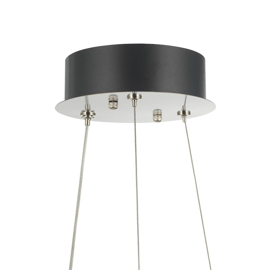 Artcraft Alya 1Lt LED 24" Chandelier, Polished Nickel/Clear