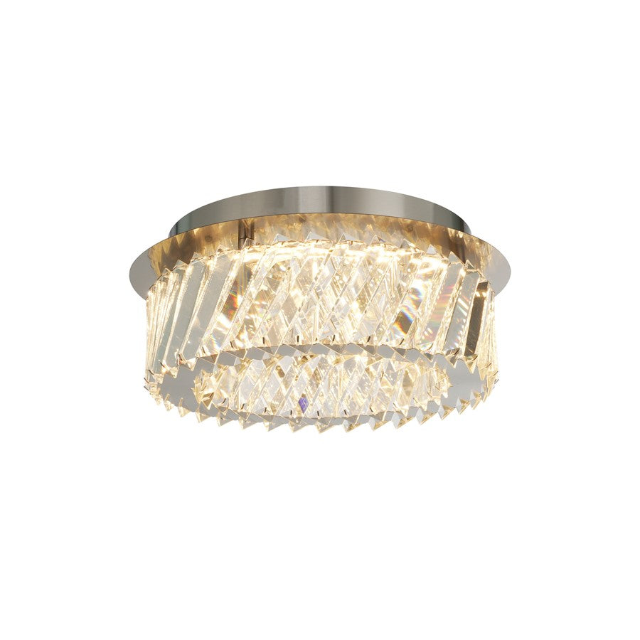 Artcraft Alya 1Lt LED 12" Flush-Mount, Polished Nickel/Clear - AC5134PN