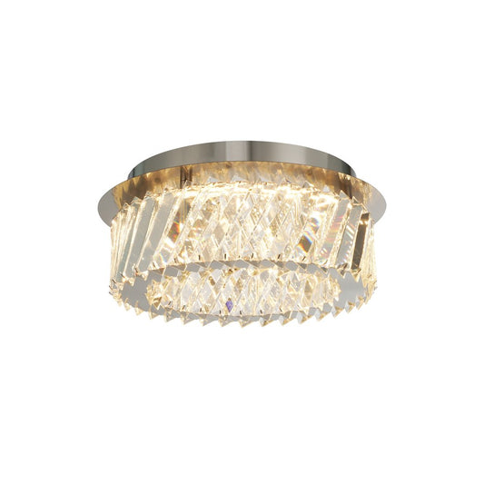 Artcraft Alya 1Lt LED 12" Flush-Mount, Polished Nickel/Clear - AC5134PN