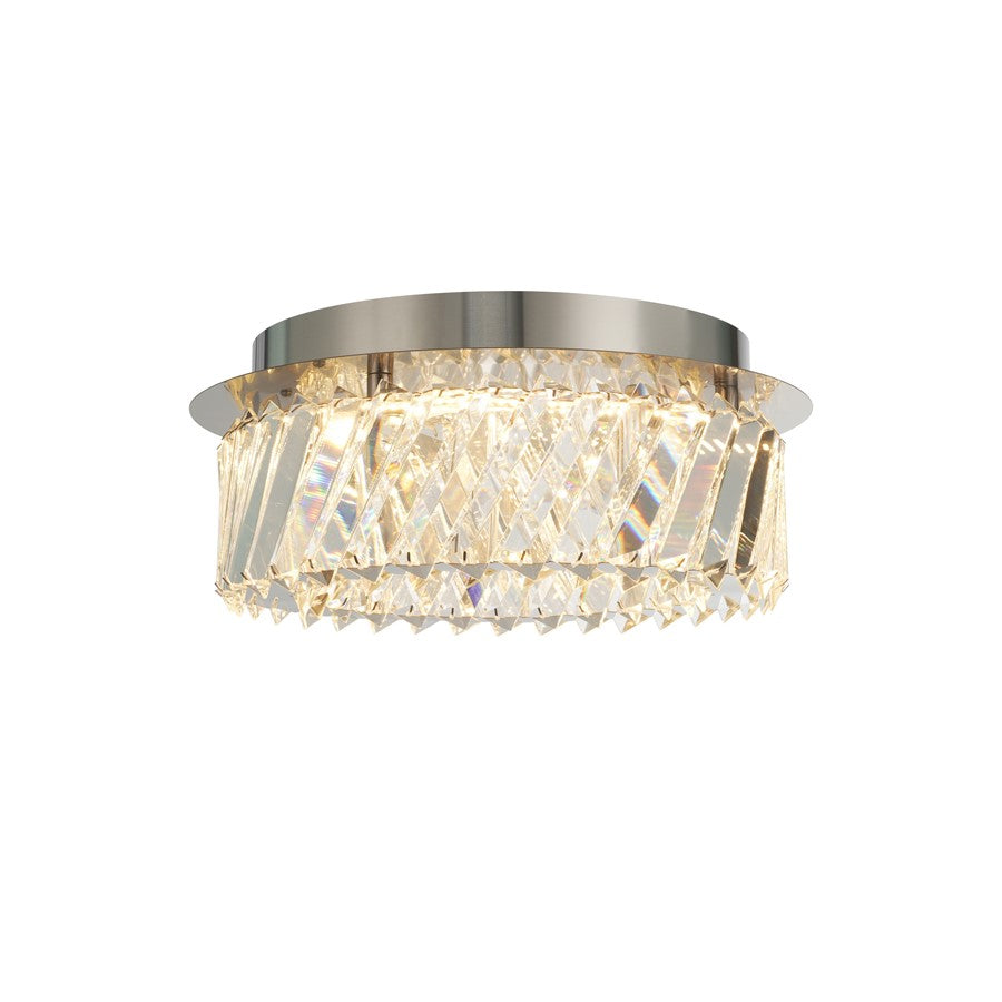 Artcraft Alya 1Lt LED 12" Flush-Mount, Polished Nickel/Clear