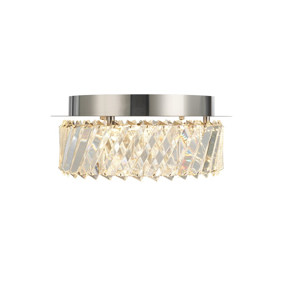 Artcraft Alya 1Lt LED 12" Flush-Mount, Polished Nickel/Clear