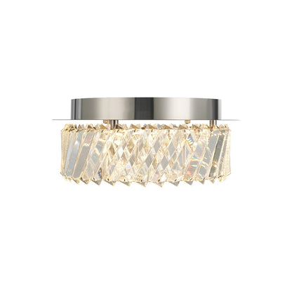 Artcraft Alya 1Lt LED 12" Flush-Mount, Polished Nickel/Clear