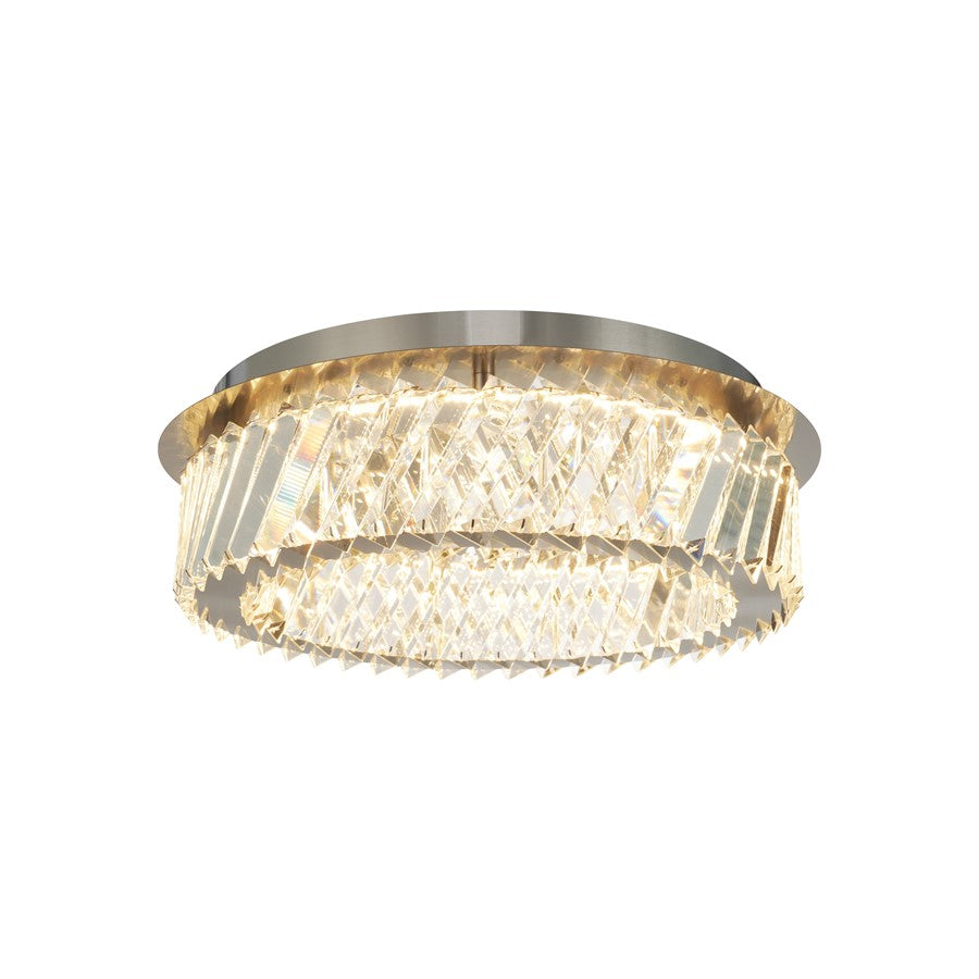 Artcraft Alya 1Lt LED 16" Flush-Mount, Polished Nickel/Clear - AC5135PN