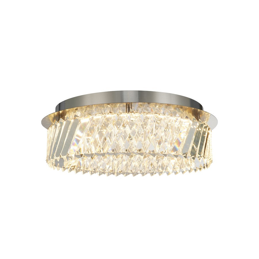 Artcraft Alya 1Lt LED 16" Flush-Mount, Polished Nickel/Clear