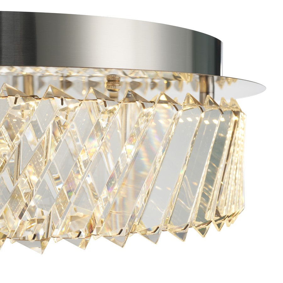 Artcraft Alya 1Lt LED 16" Flush-Mount, Polished Nickel/Clear