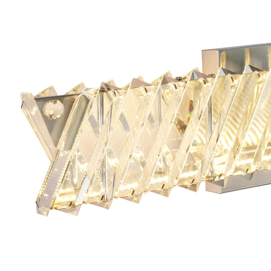 Artcraft Alya 1Lt LED 19" Wall Sconce, Polished Nickel/Clear
