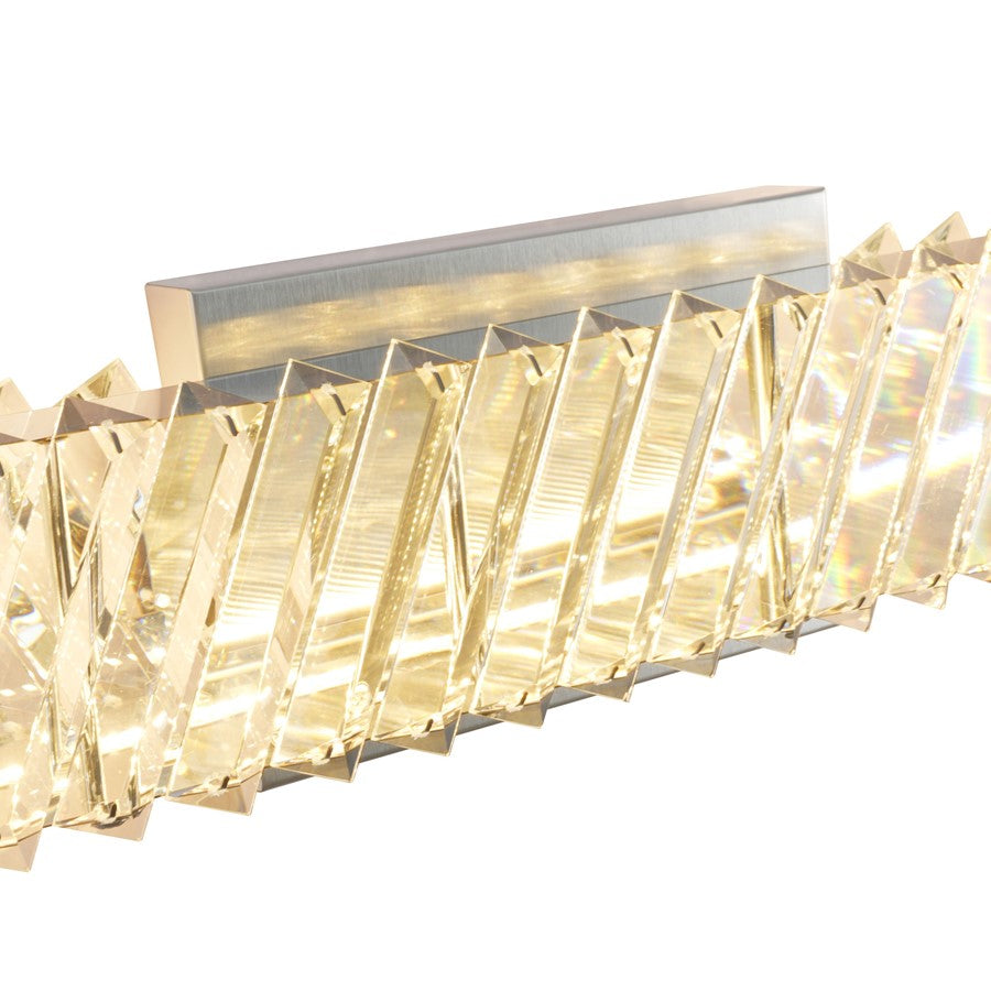 Artcraft Alya 1Lt LED 23" Wall Sconce, Polished Nickel/Clear