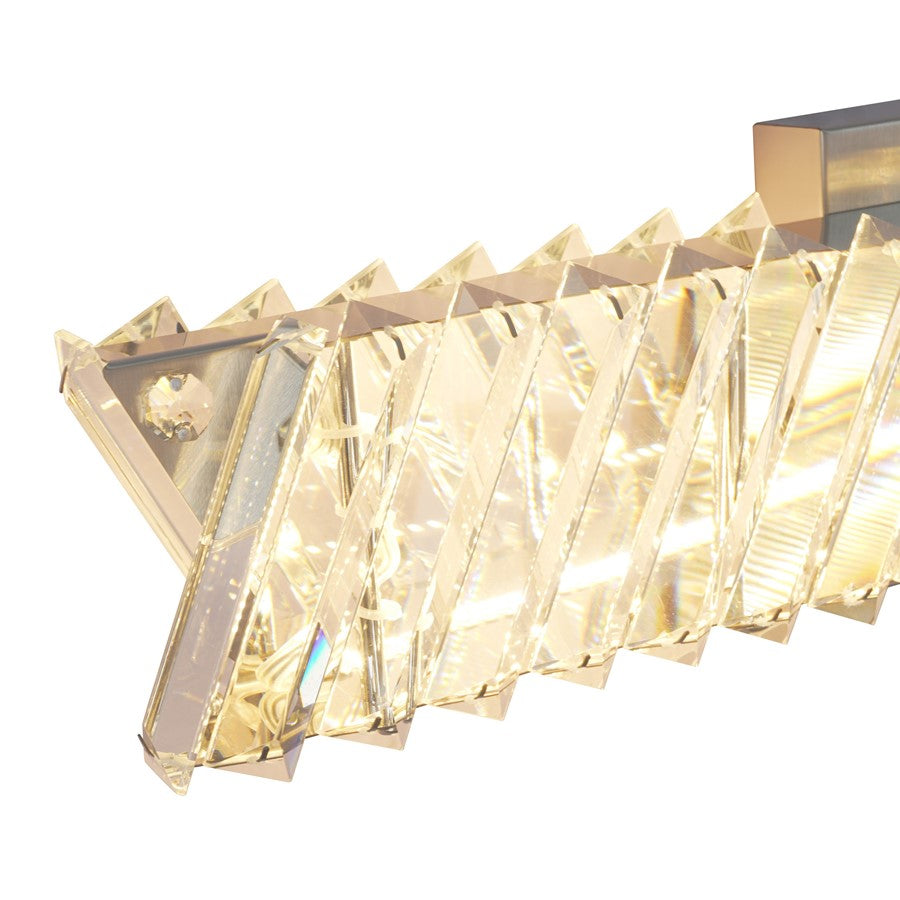 Artcraft Alya 1Lt LED 23" Wall Sconce, Polished Nickel/Clear