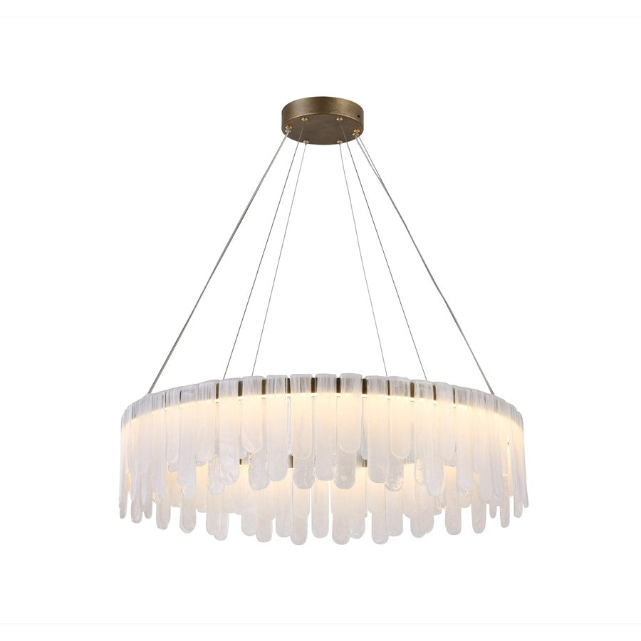 Artcraft Roselle 1Lt LED 33" Pendant, Legacy Brass/Piastra - AC6121LB