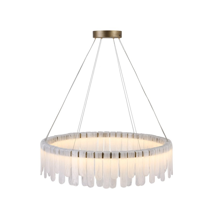Artcraft Roselle 1Lt LED 33" Pendant, Legacy Brass/Piastra