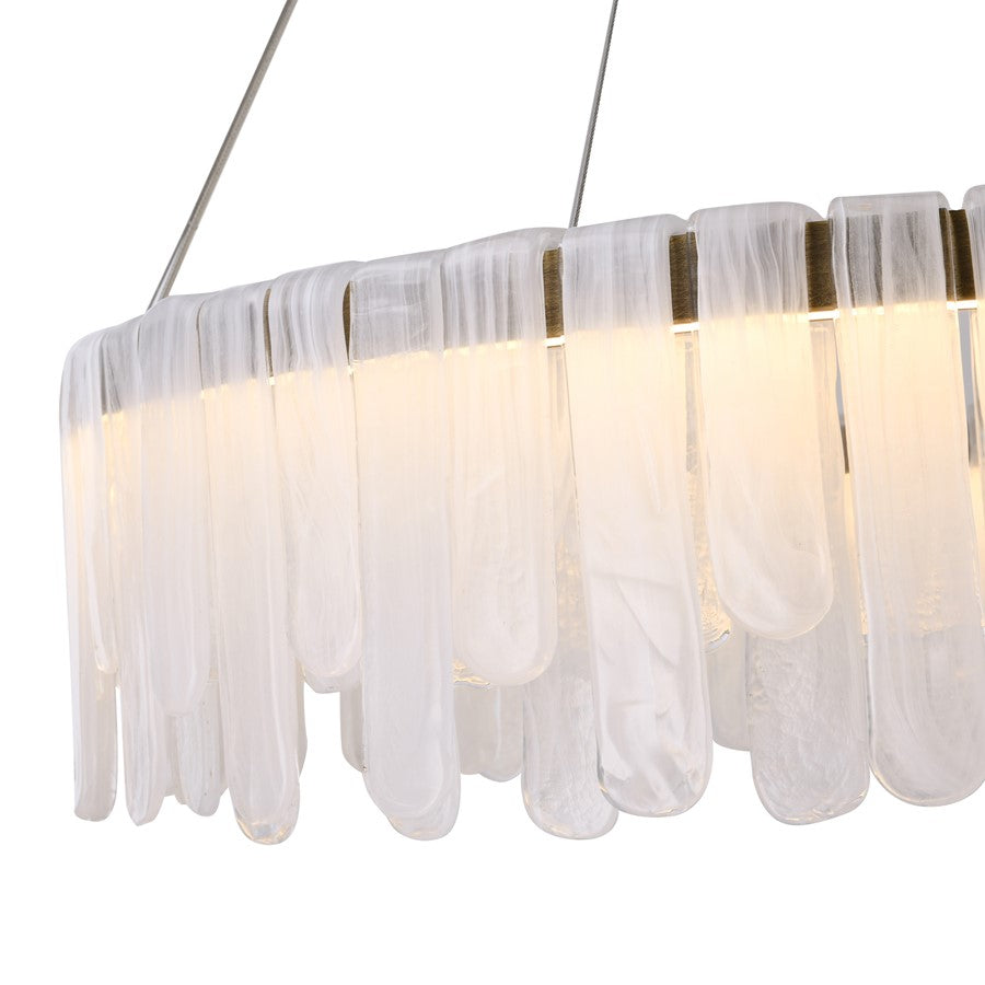 Artcraft Roselle 1Lt LED 33" Pendant, Legacy Brass/Piastra