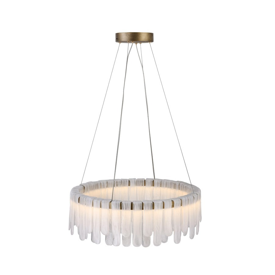 Artcraft Roselle 1Lt LED 25" Pendant, Legacy Brass/Piastra