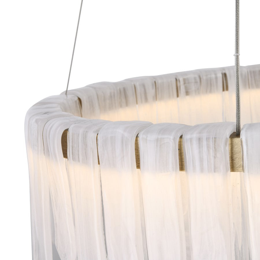 Artcraft Roselle 1Lt LED 25" Pendant, Legacy Brass/Piastra