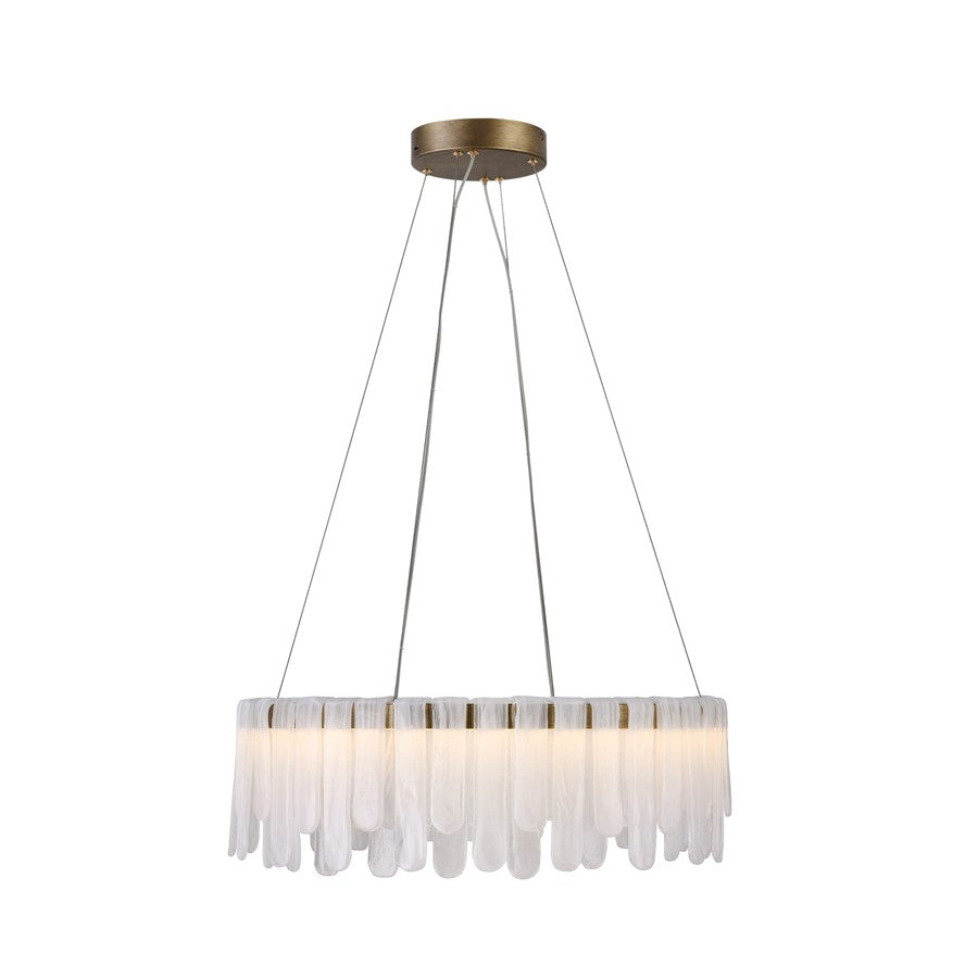 Artcraft Roselle 1Lt LED 25" Pendant, Legacy Brass/Piastra