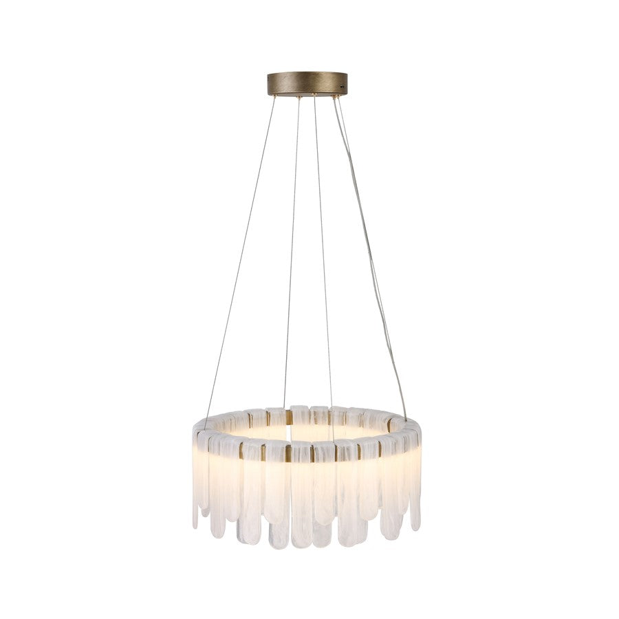 Artcraft Roselle 1Lt LED 19" Pendant, Legacy Brass/Piastra