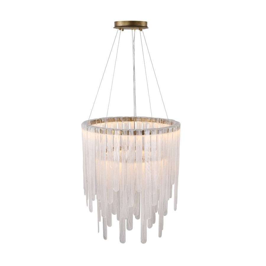 Artcraft Roselle Light Chandelier, Legacy Brass/Piastra