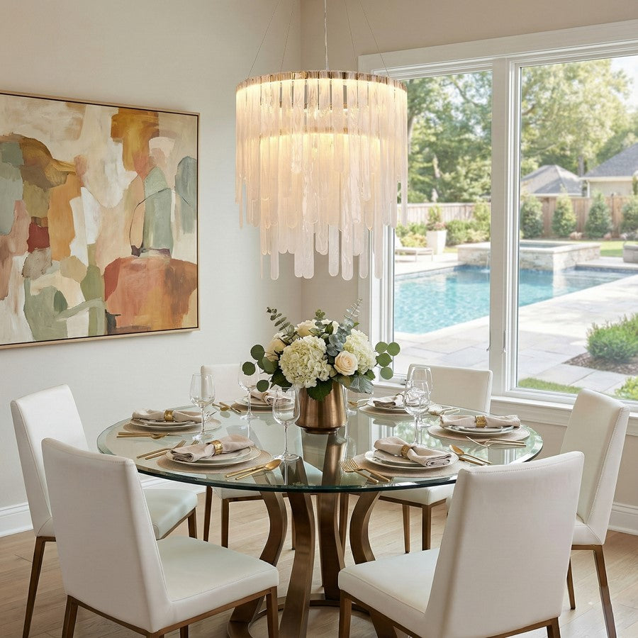 Artcraft Roselle Light Chandelier, Legacy Brass/Piastra