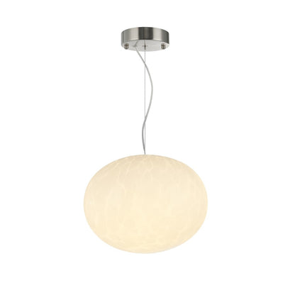 Artcraft Portico 1Lt LED 9" Pendant, Satin Nickel/White Lava - AC6131SN