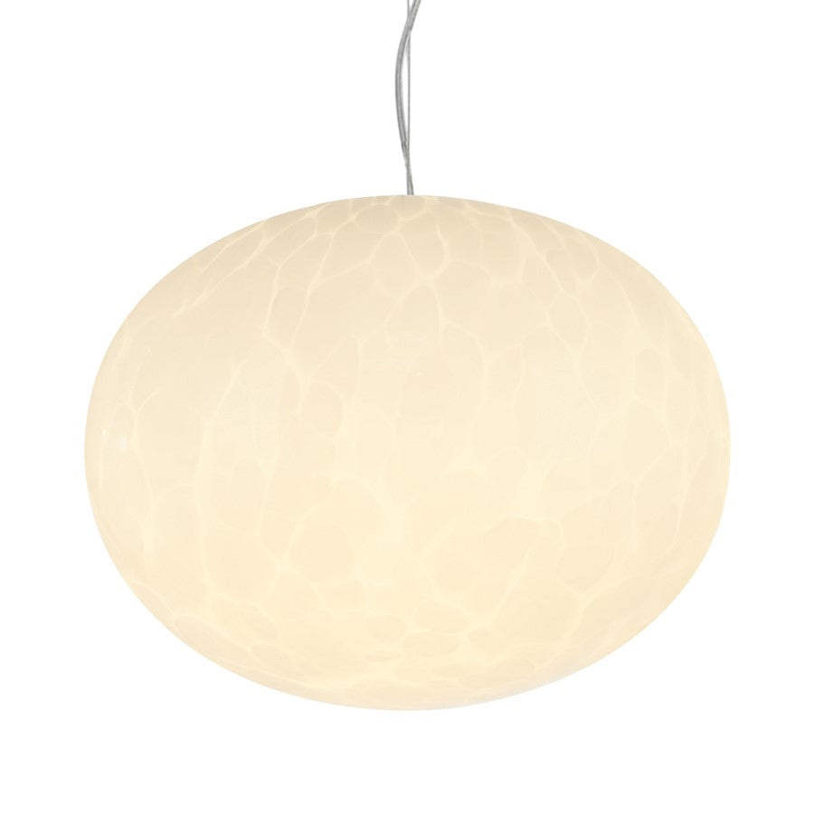 Artcraft Portico 1Lt LED 9" Pendant, Satin Nickel/White Lava