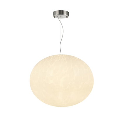 Artcraft Portico 1Lt LED 12" Pendant, Satin Nickel/White Lava - AC6132SN